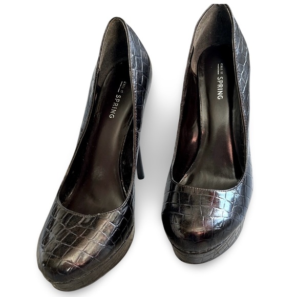 Call It Spring | Brown Croc High Heels - Picture 1 of 9